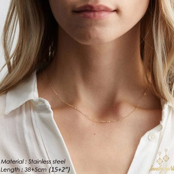 NEW 14K Yellow Gold Enchantia Boho Minimalist Dainty Chain Luxury Necklace - Picture 2 of 4